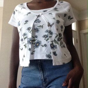 aesthetic floral cardigan top